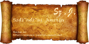 Szénási Jusztin névjegykártya